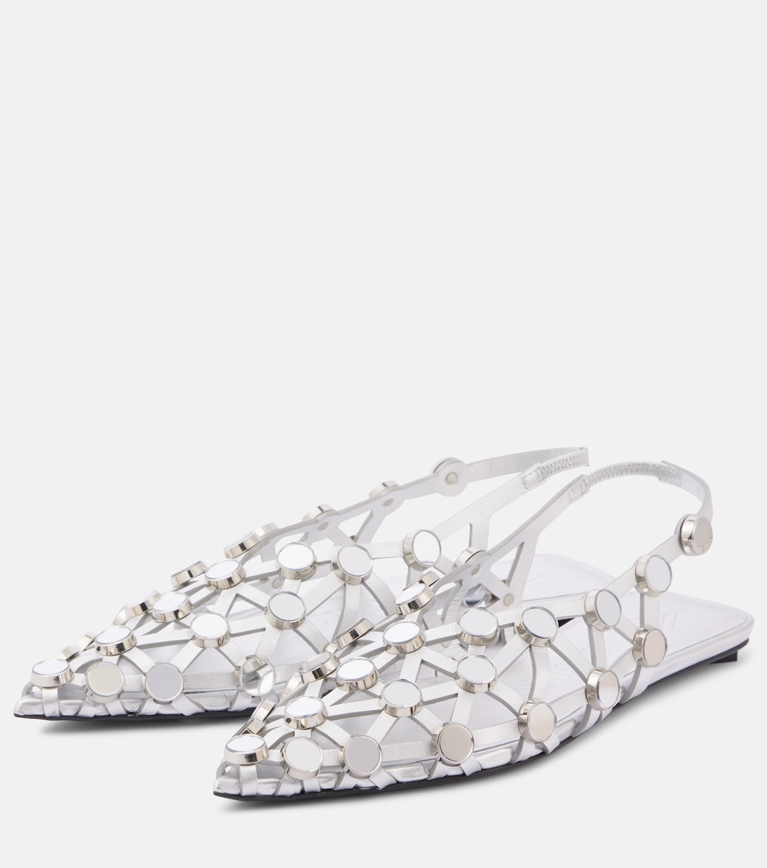 Grid leather ballet flats | The Attico