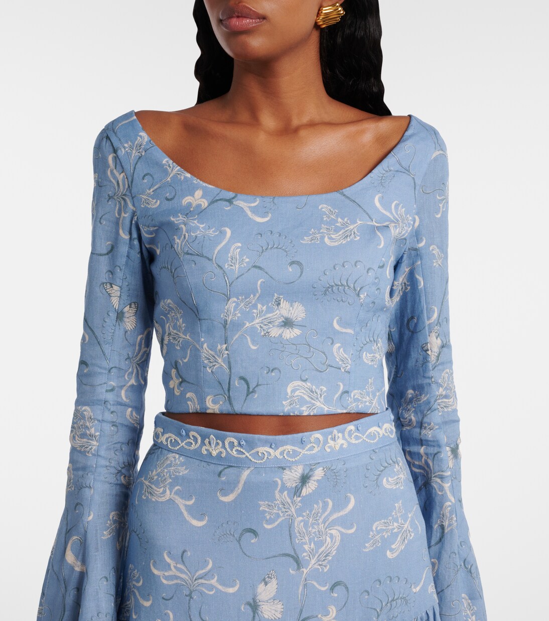 Cropped-Top Limoncillo Lymanopoda aus Leinen | Agua by Agua Bendita