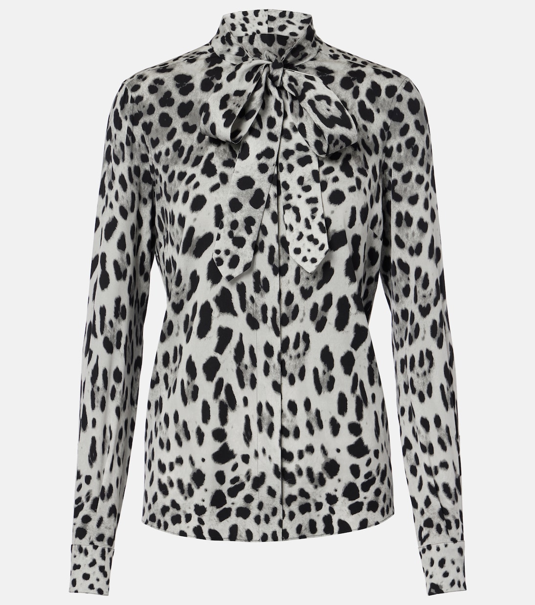 Camicia in misto seta con stampa leopardata | Dolce&Gabbana