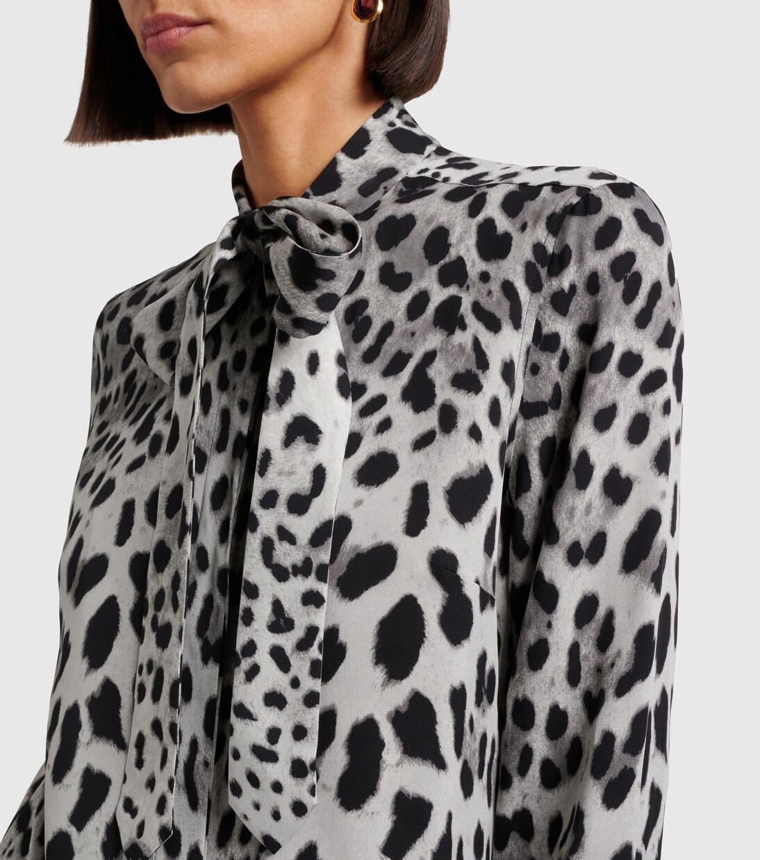 Camicia in misto seta con stampa leopardata | Dolce&Gabbana