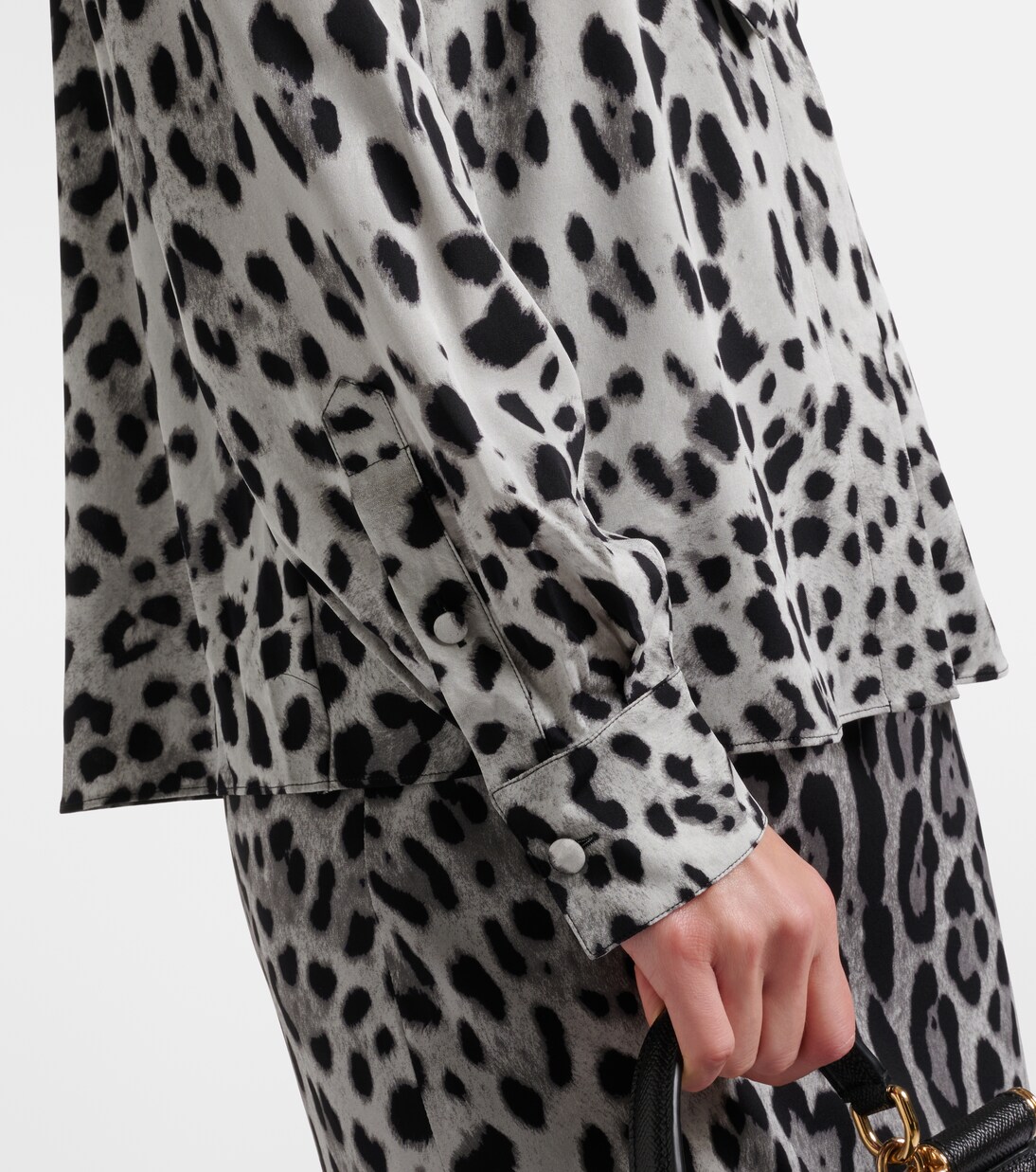 Camicia in misto seta con stampa leopardata | Dolce&Gabbana