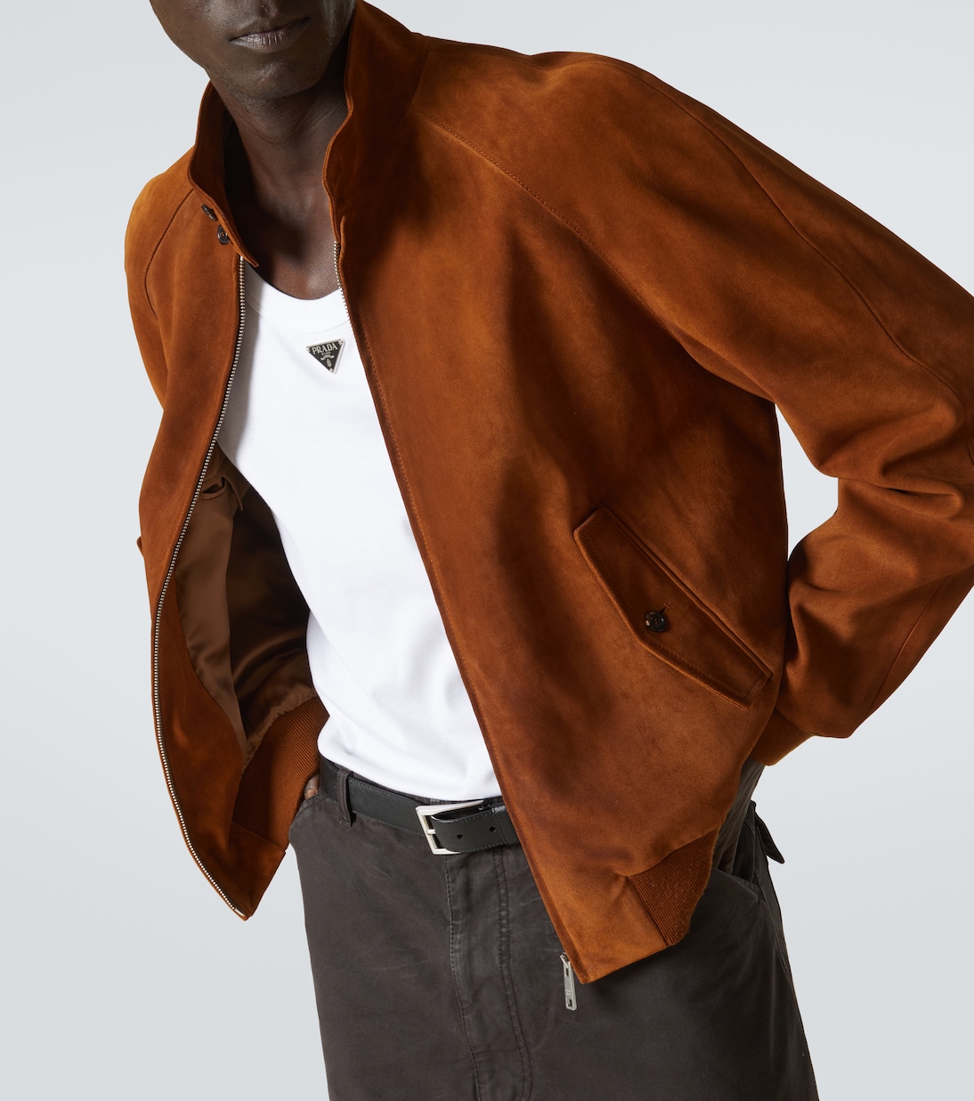 Suede bomber jacket | Prada