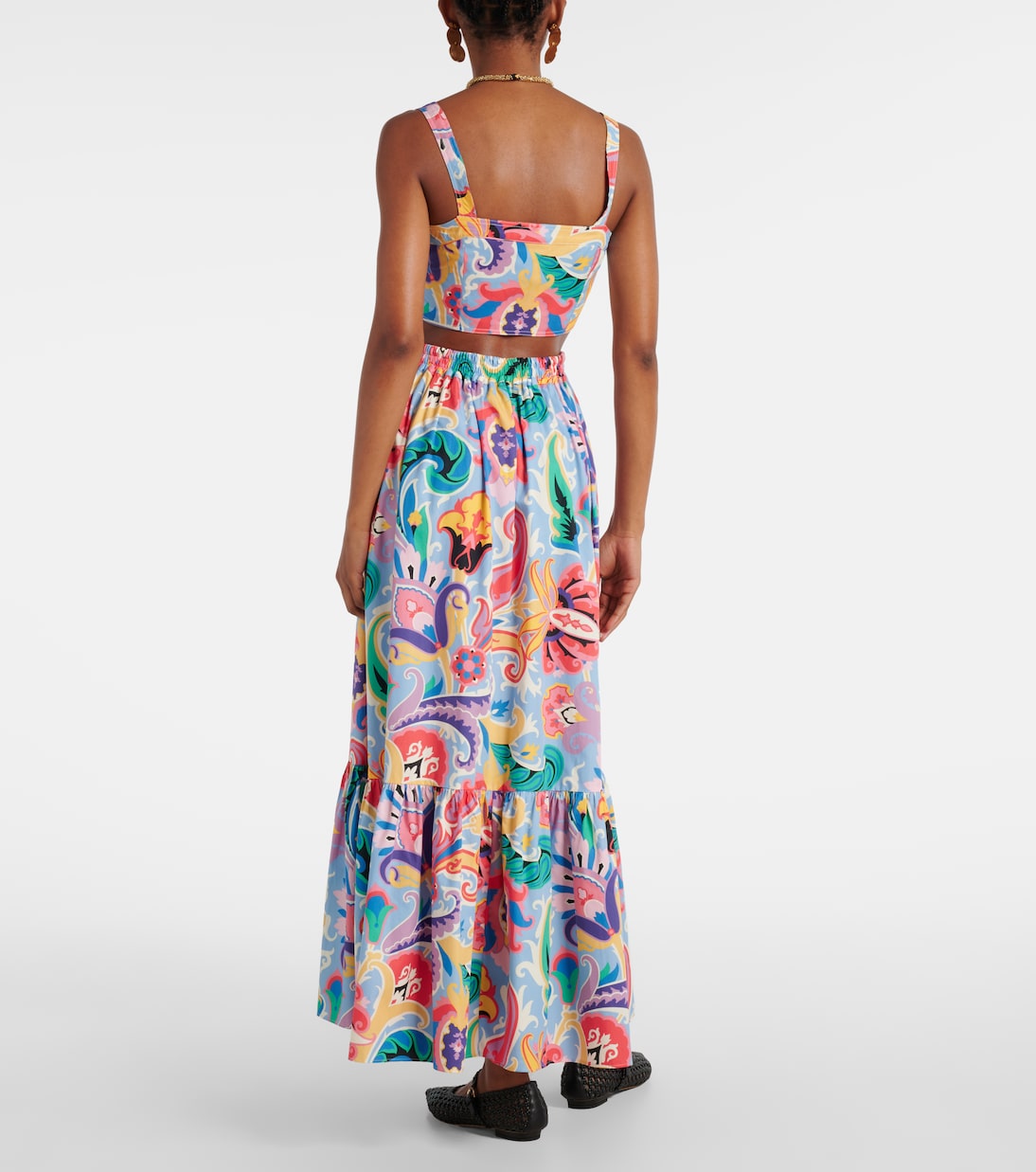 Printed cotton crop top | Etro