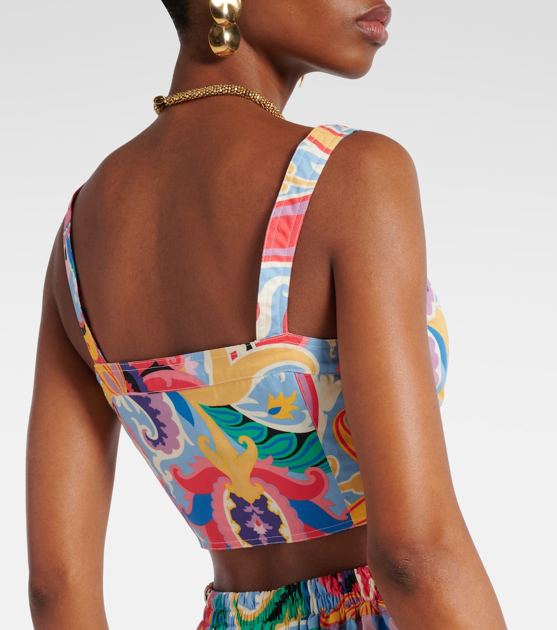 Printed cotton crop top | Etro