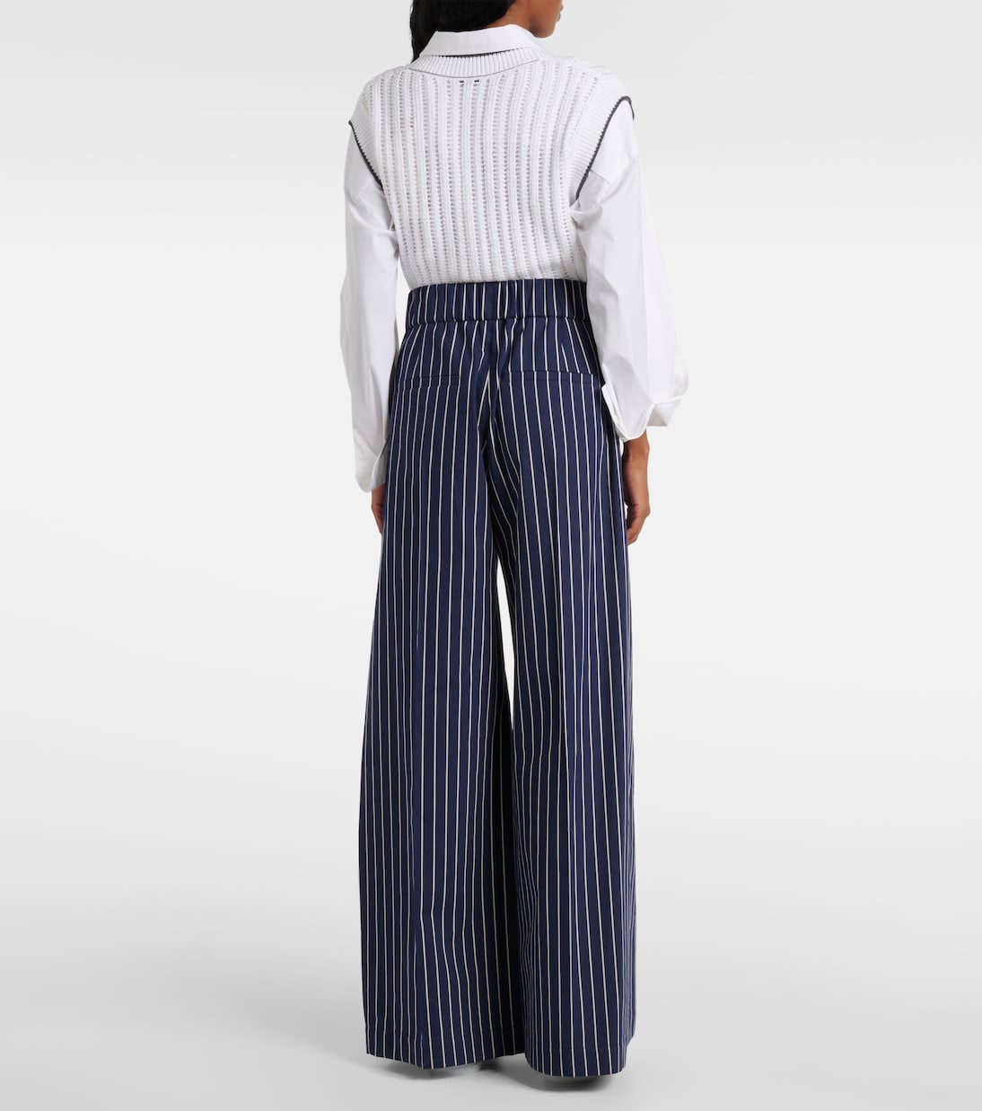 Pantalones anchos de seda y algodón | Brunello Cucinelli