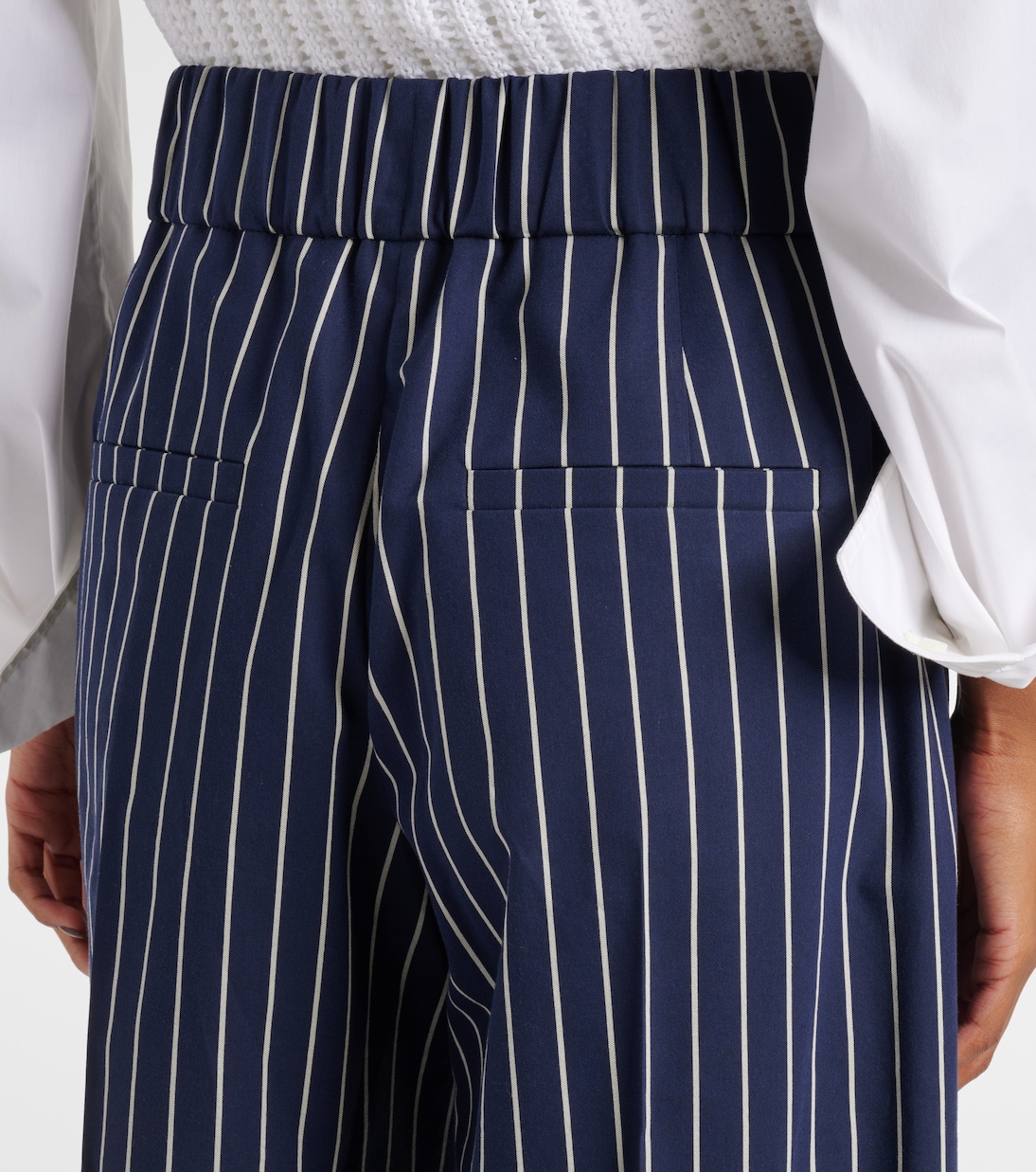 Pantalones anchos de seda y algodón | Brunello Cucinelli