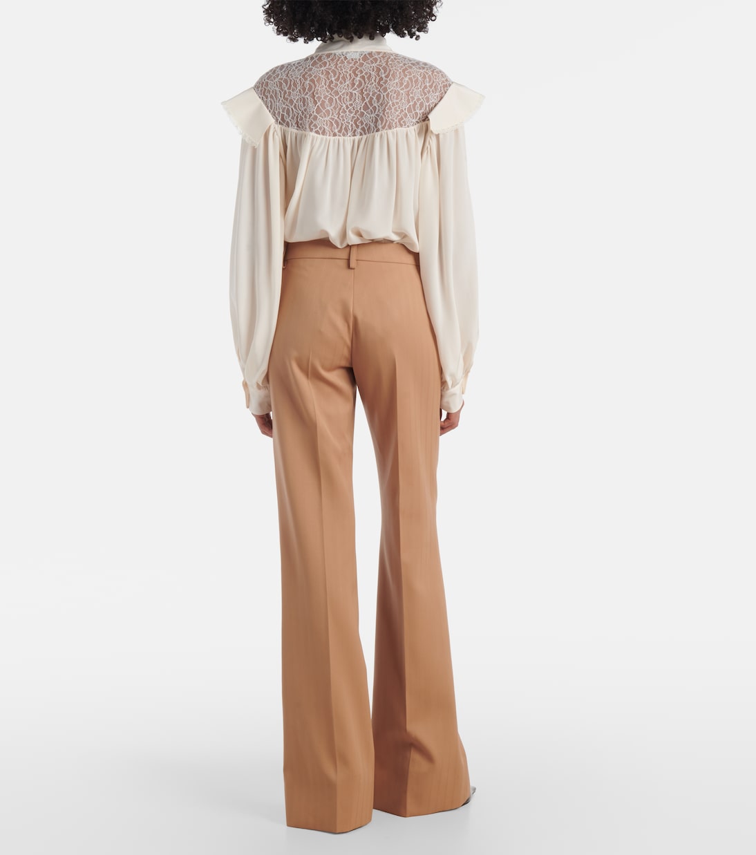 Low-rise striped wool flared pants | Stella McCartney