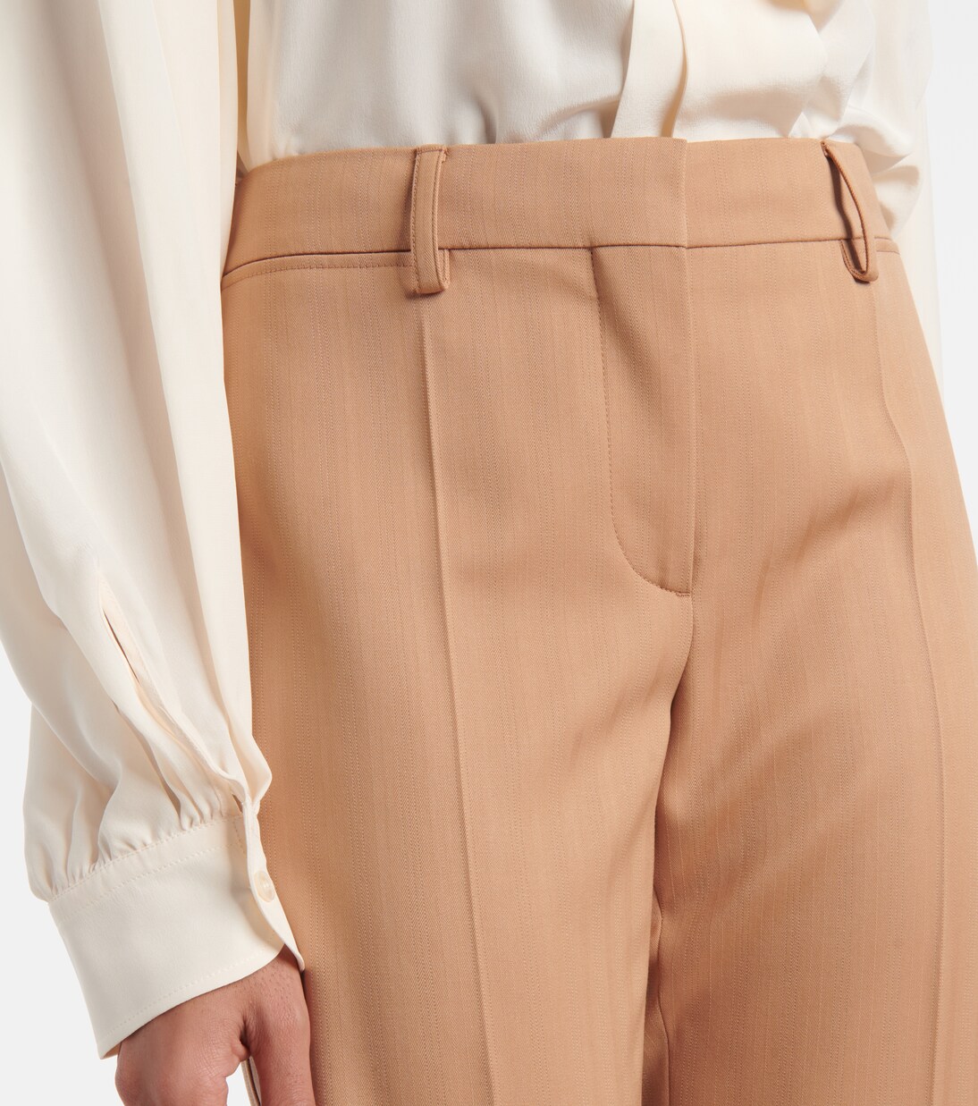 Low-rise striped wool flared pants | Stella McCartney