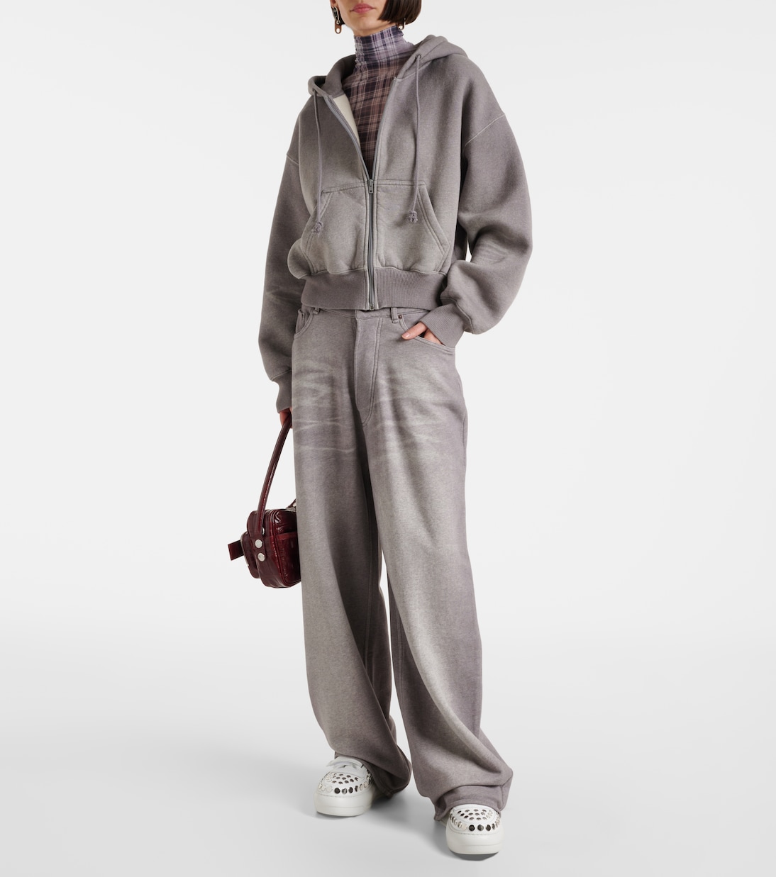 Weite Mid-Rise-Hose aus Baumwoll-Fleece | Acne Studios
