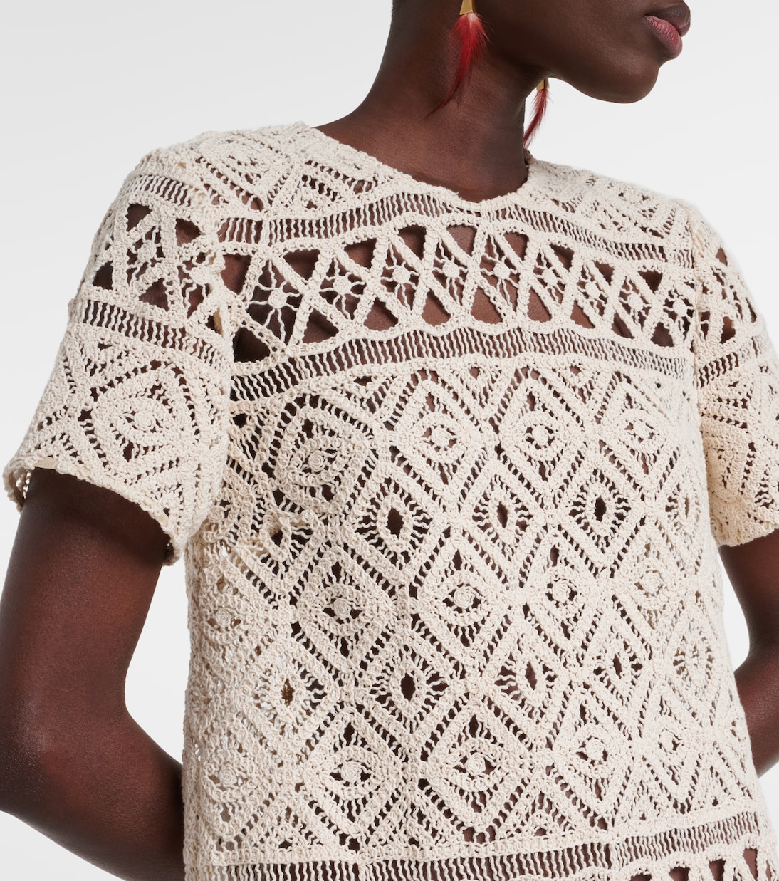 Abito corto Lacey in cotone macramé | La DoubleJ