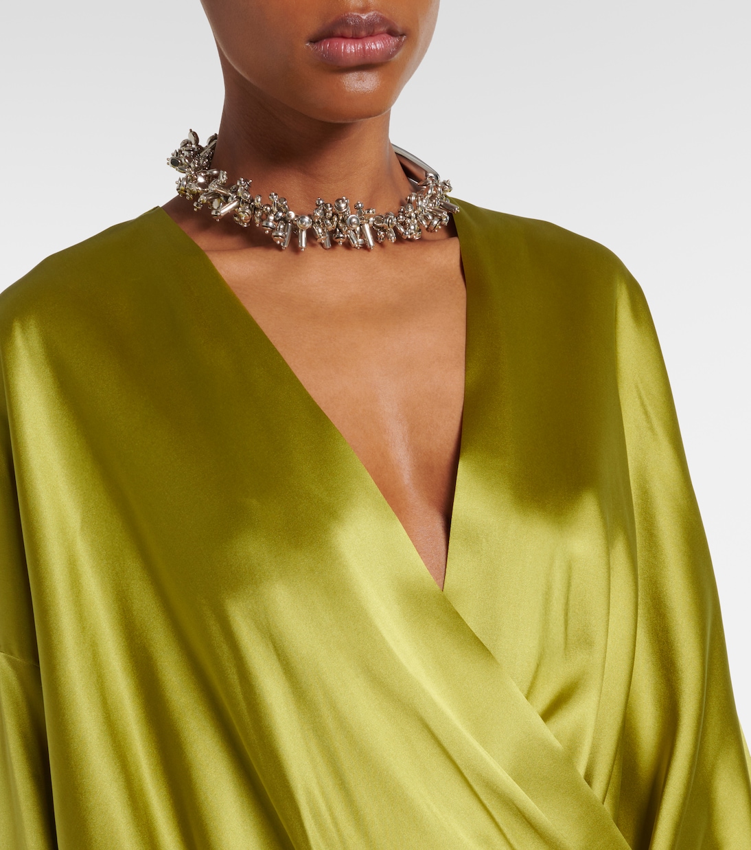 Draped silk-blend satin blouse | Dries Van Noten