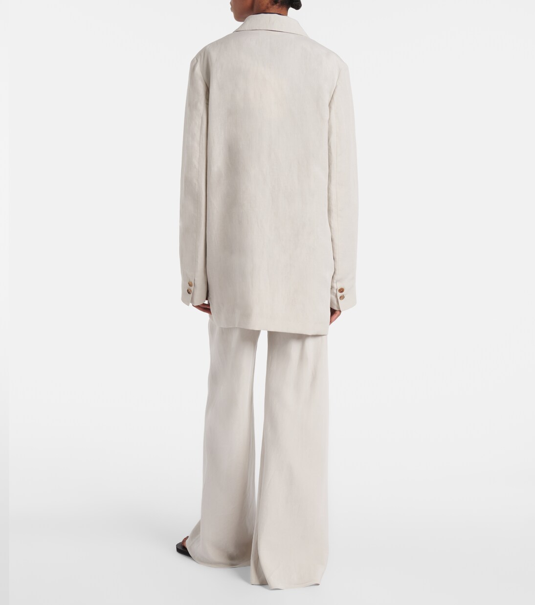 Nat double-breasted silk and linen blazer | The Row