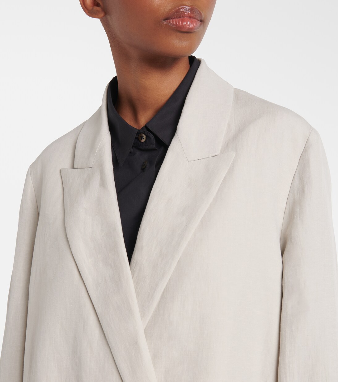 Nat double-breasted silk and linen blazer | The Row