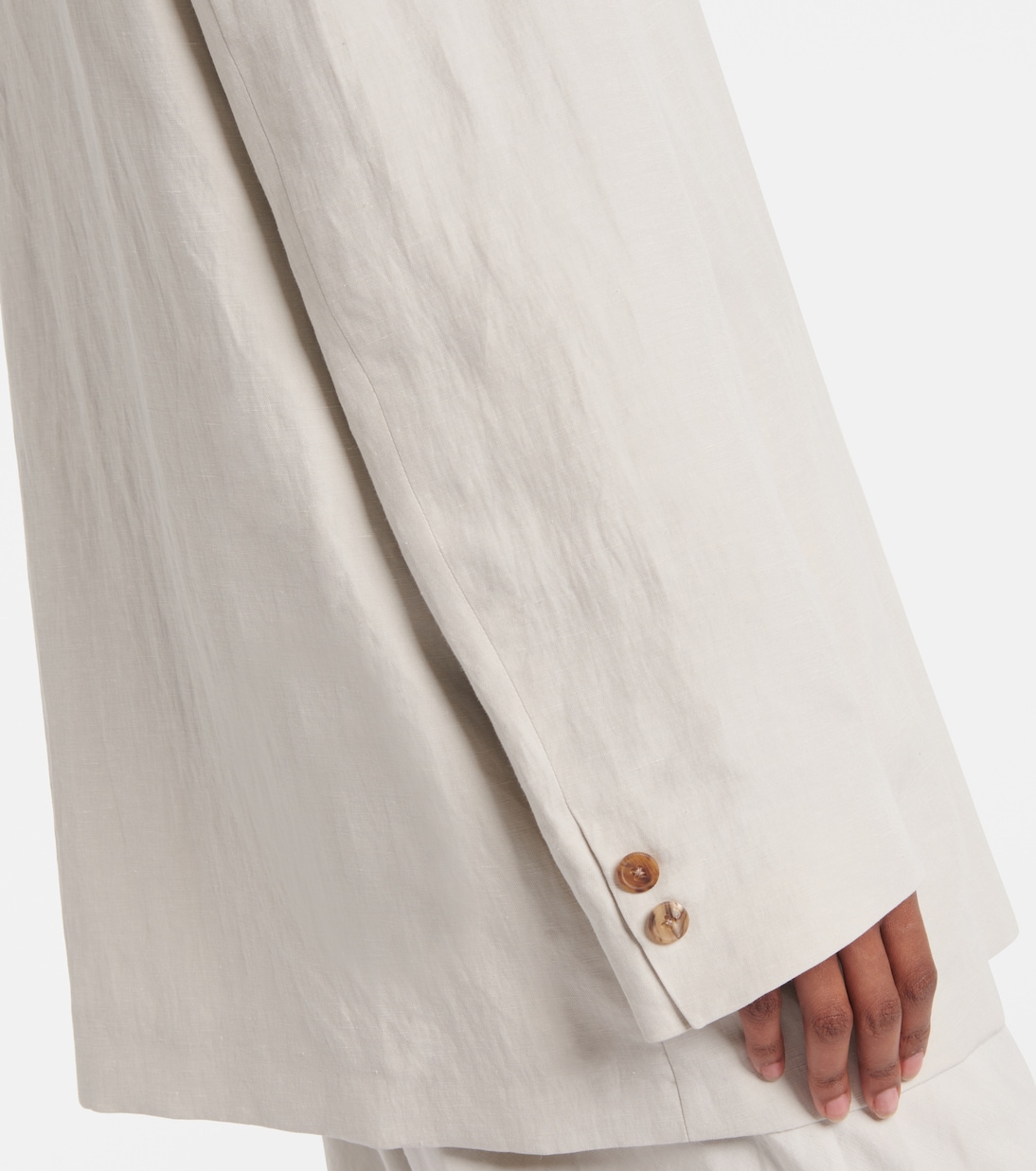 Nat double-breasted silk and linen blazer | The Row