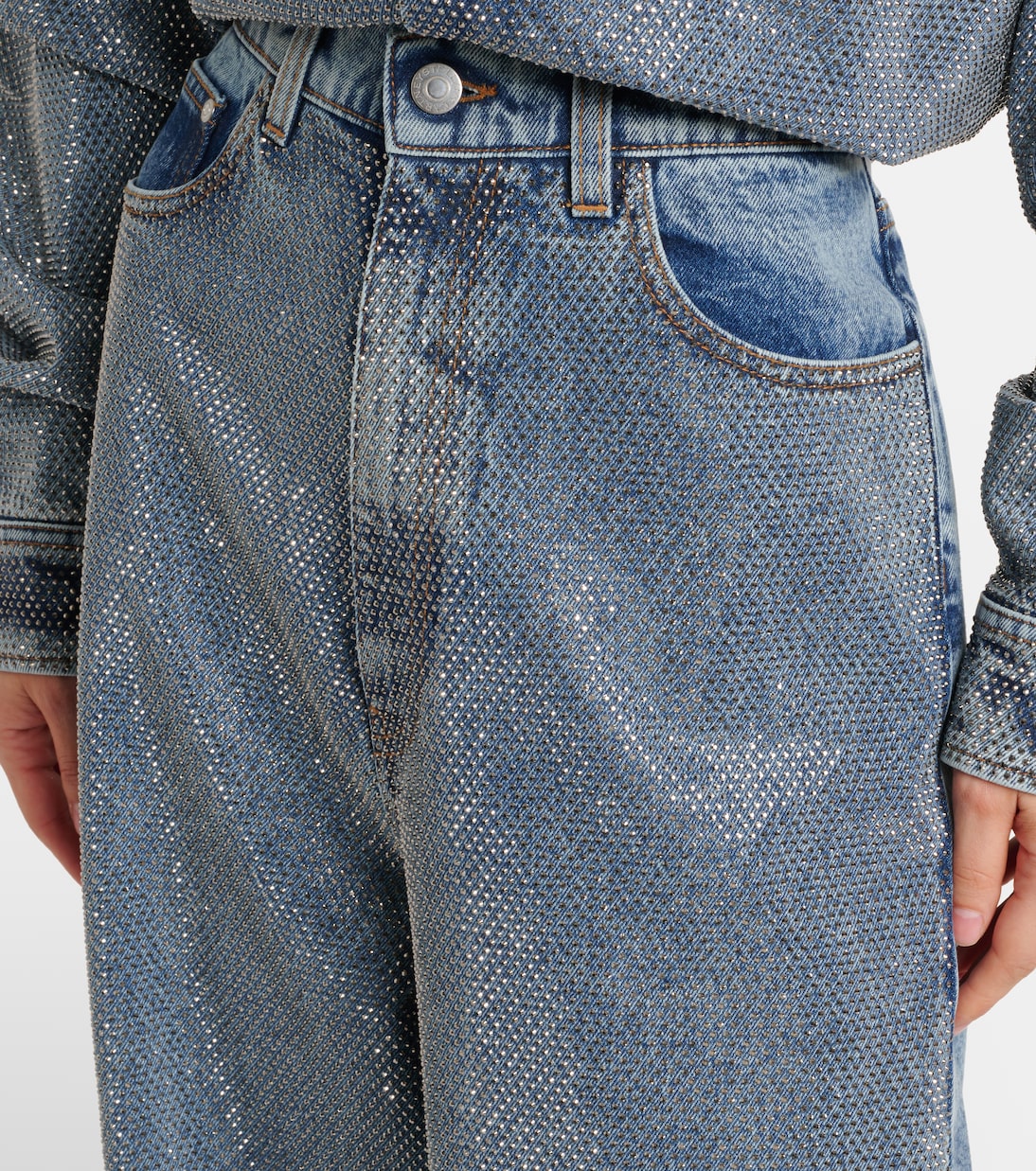 Jeans anchos con cristales | Stella McCartney