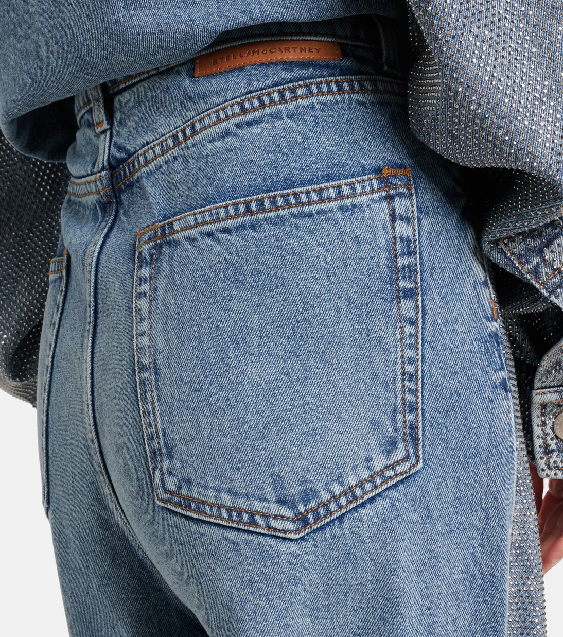 Jeans anchos con cristales | Stella McCartney