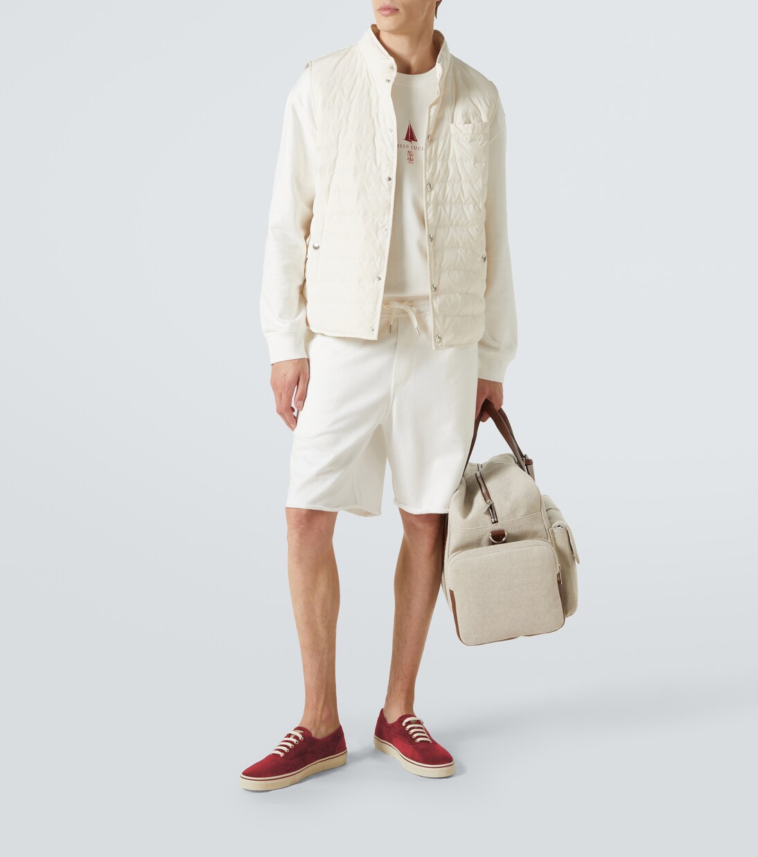 Logo cotton-blend jersey sweatshirt | Brunello Cucinelli