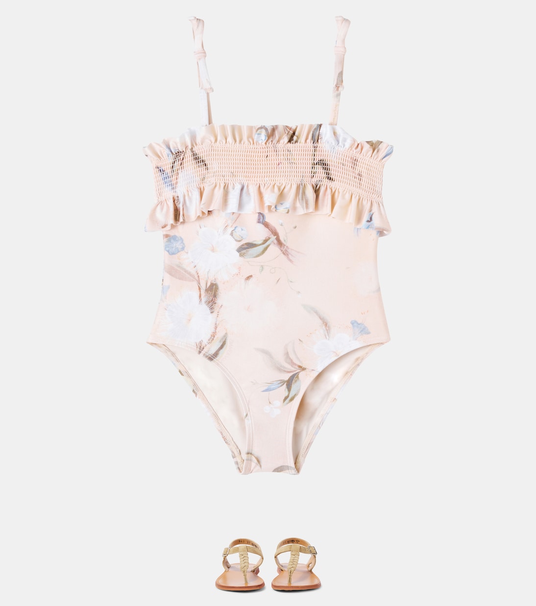 Cascadian floral shirred swimsuit | Zimmermann Kids