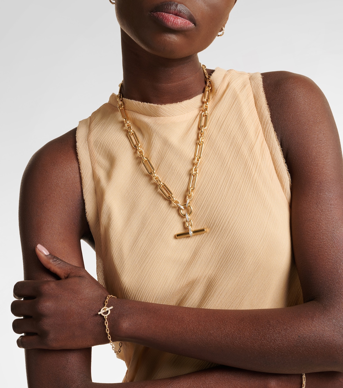 DY Madison® 18kt gold chain bracelet with diamonds | David Yurman