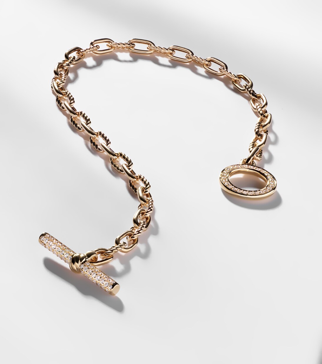 DY Madison® 18kt gold chain bracelet with diamonds | David Yurman