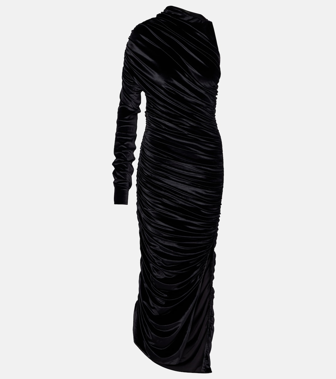 Robe longue asymétrique en velours | Mugler