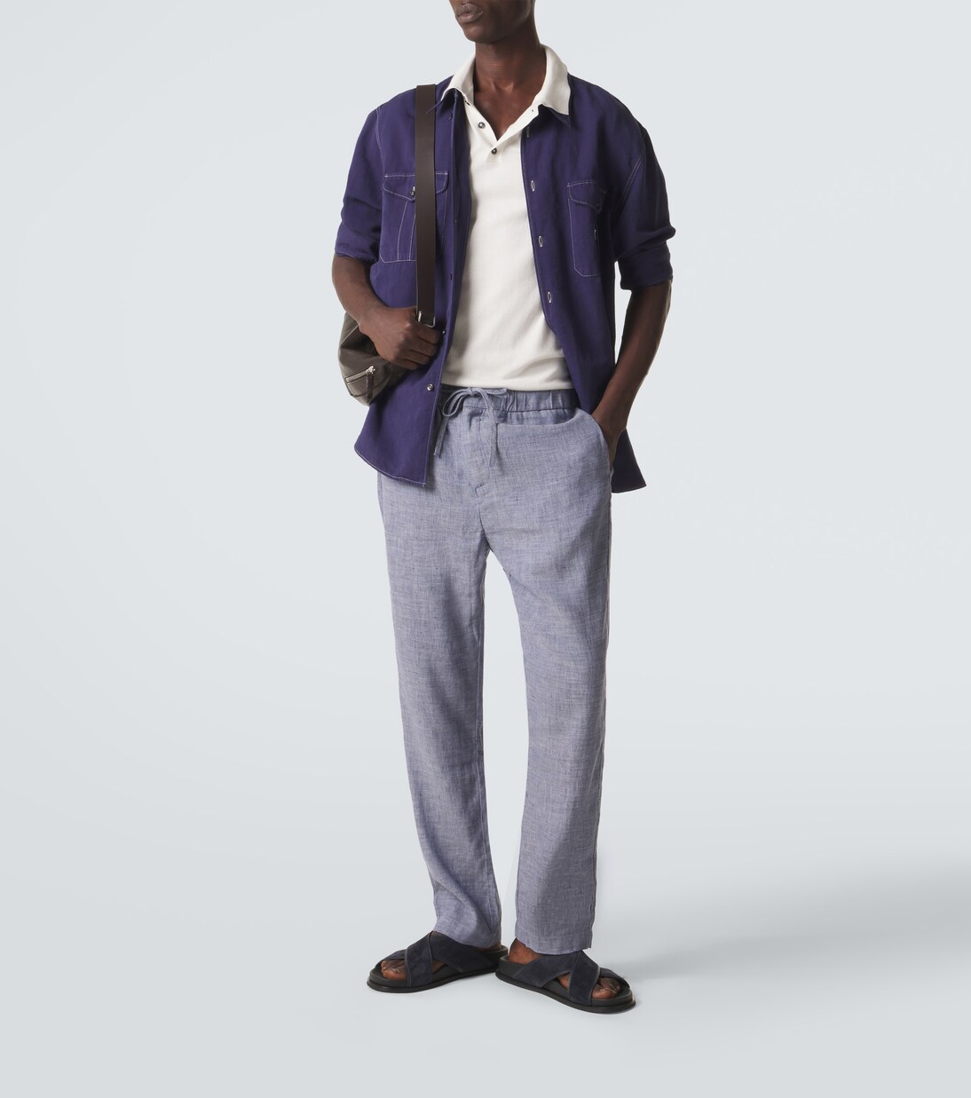 Oscar linen and cotton straight pants | Frescobol Carioca