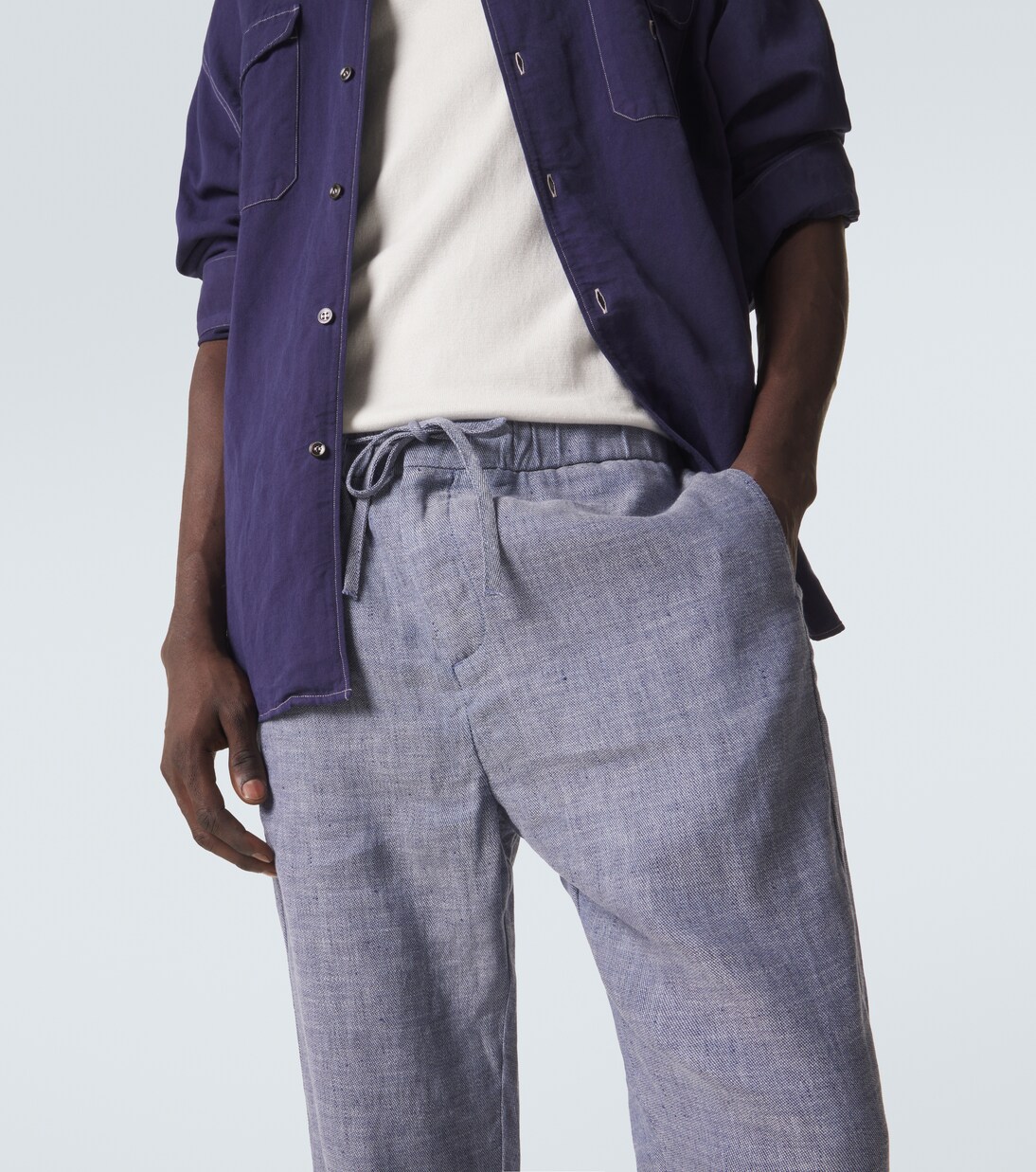 Oscar linen and cotton straight pants | Frescobol Carioca