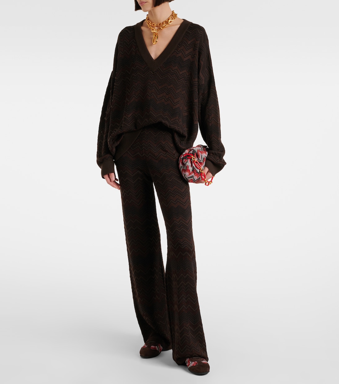 Lamé-trimmed suede sneakers | Missoni