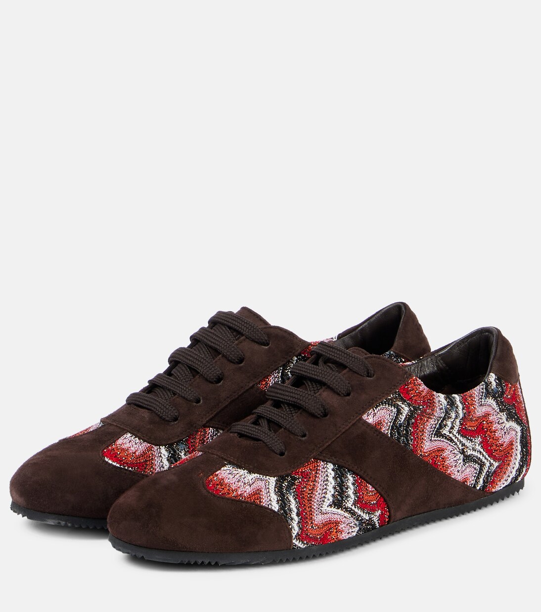 Lamé-trimmed suede sneakers | Missoni