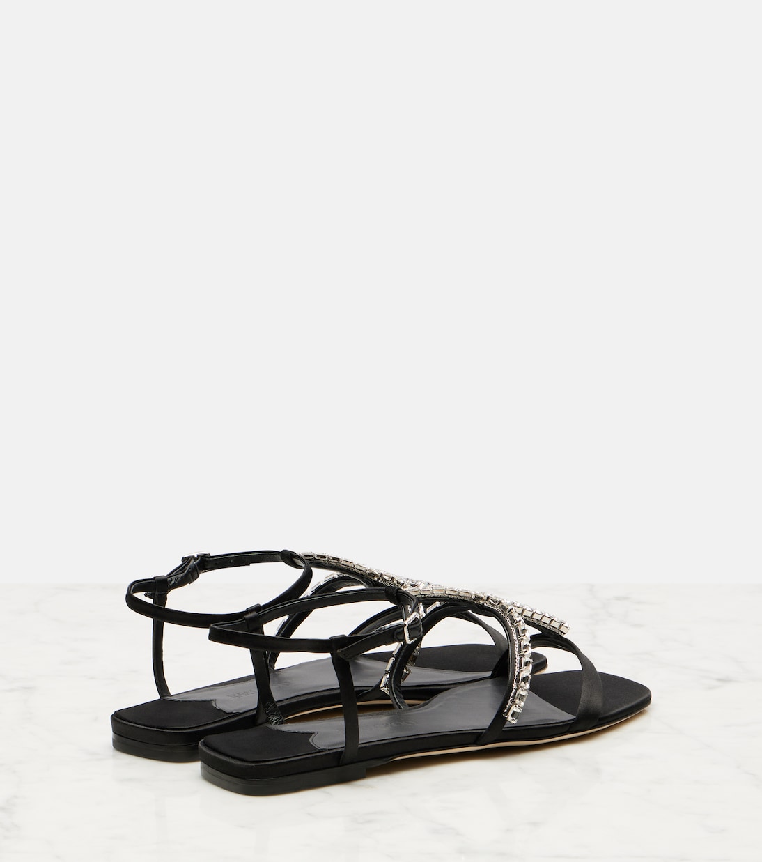 Sandalen Gwyn aus Satin mit Kristallen | Jimmy Choo
