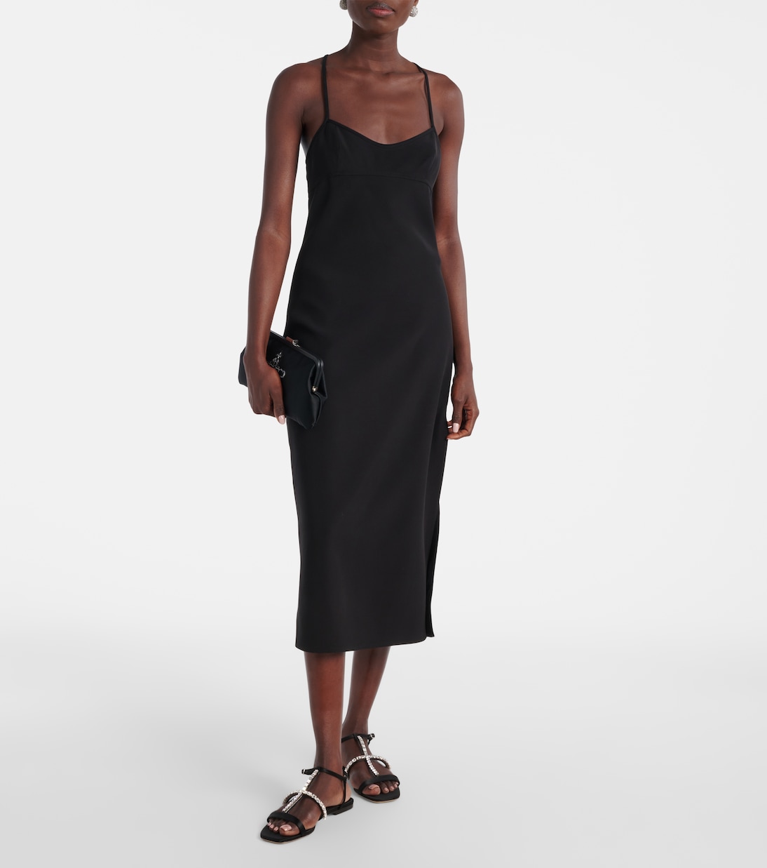 Sandalen Gwyn aus Satin mit Kristallen | Jimmy Choo