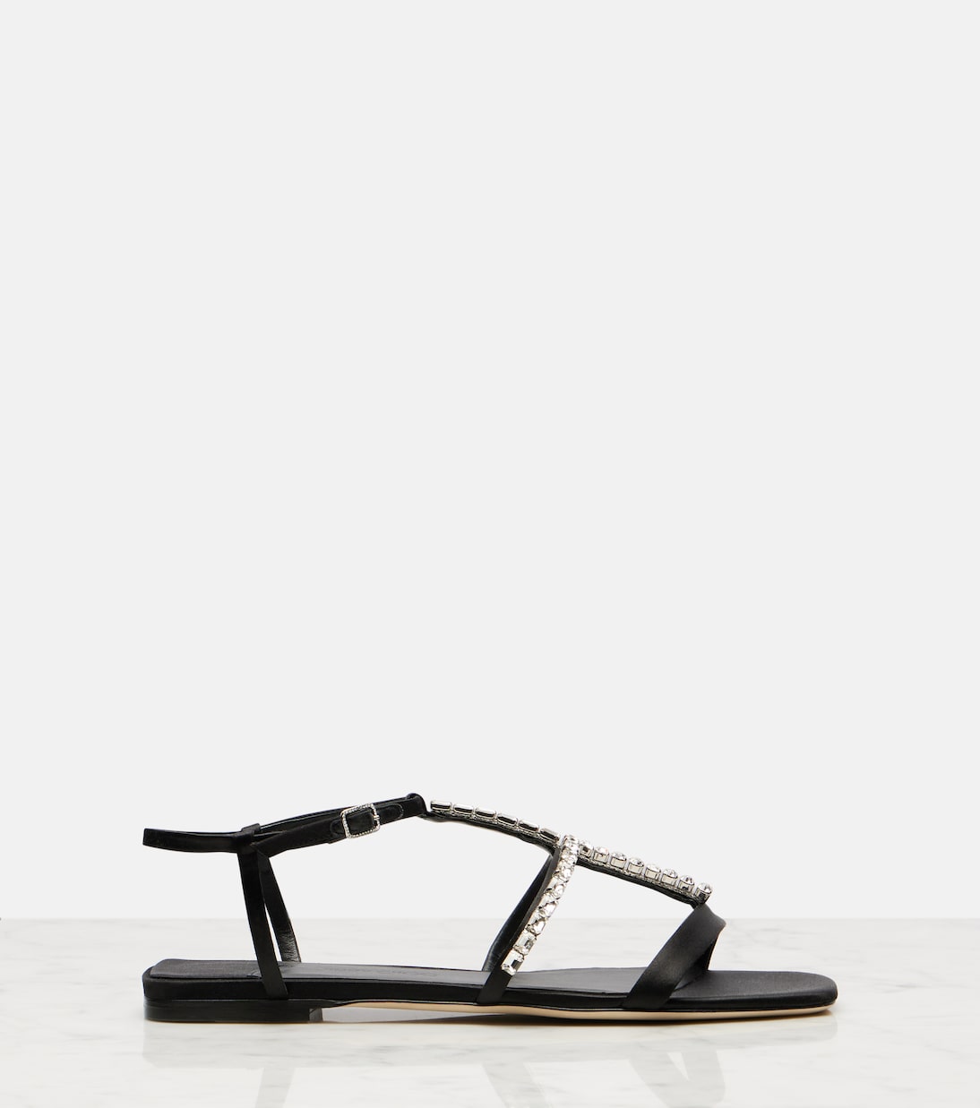 Sandalen Gwyn aus Satin mit Kristallen | Jimmy Choo