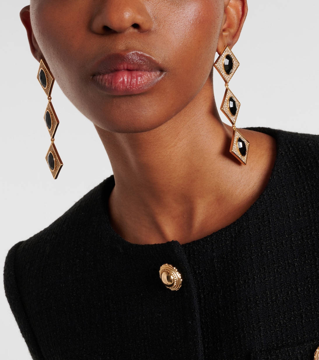 Pendientes largos con cristales | Self-Portrait