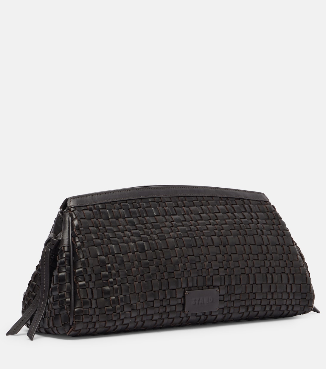 Maude woven leather clutch | Staud