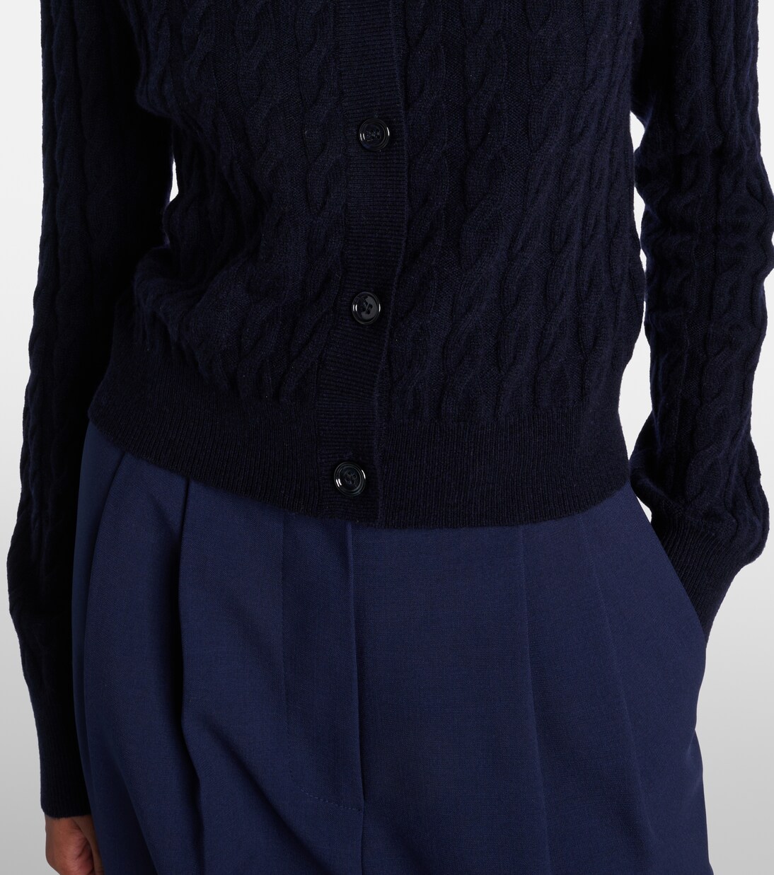 Cable-knit wool and cashmere cardigan | Jardin des Orangers