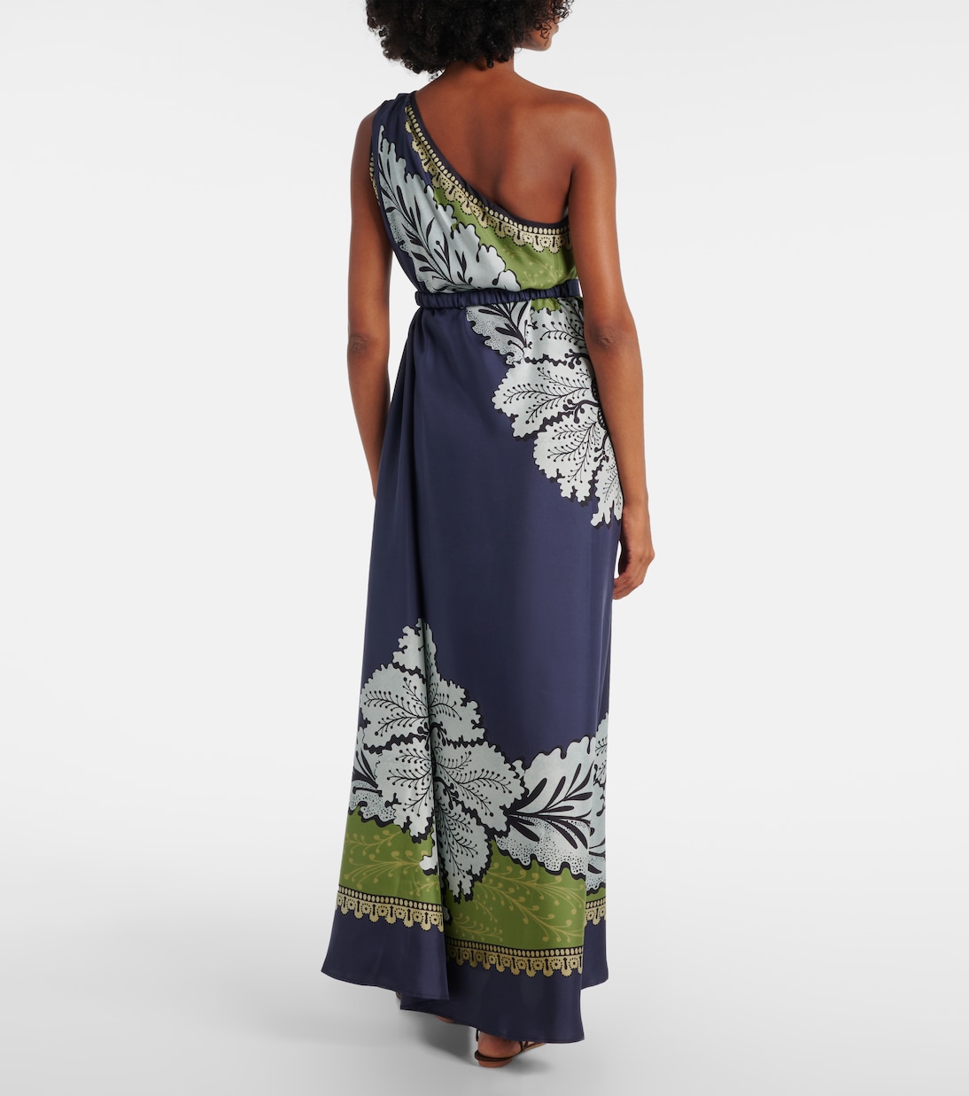 Roy floral one-shoulder silk maxi dress | La DoubleJ