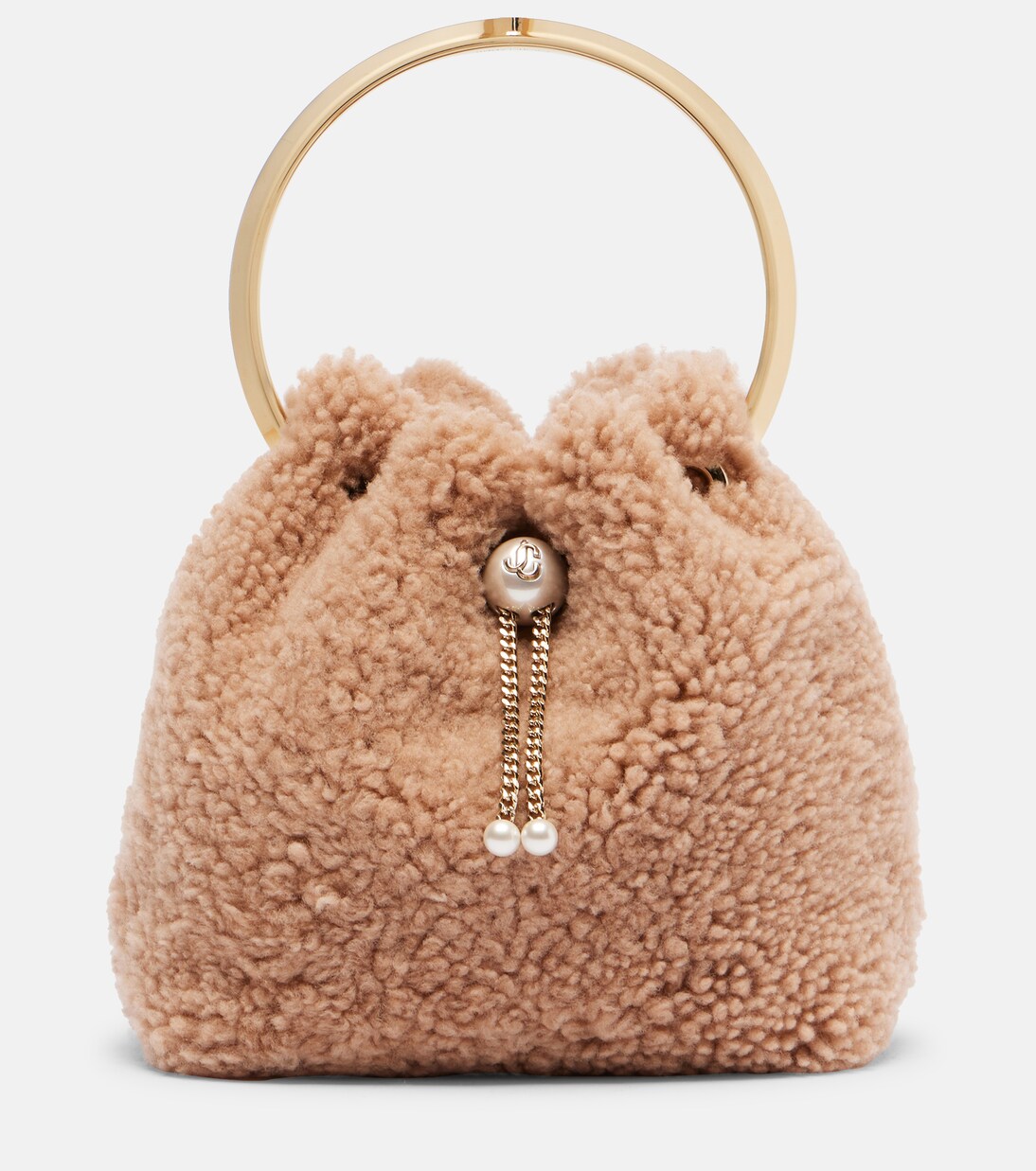 Bon Bon Small shearling bucket bag | Jimmy Choo