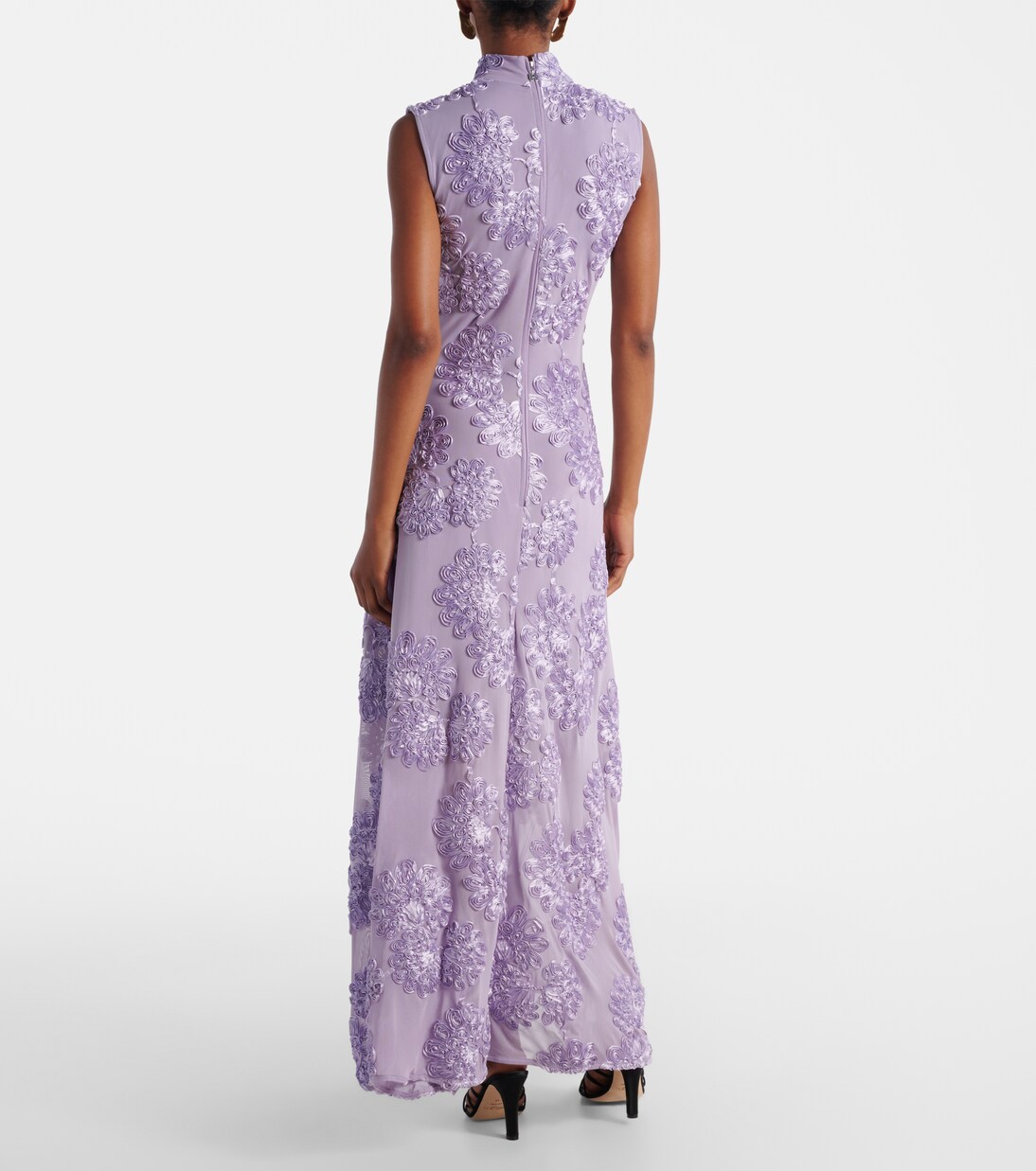 Robe longue brodée à fleurs | Rotate