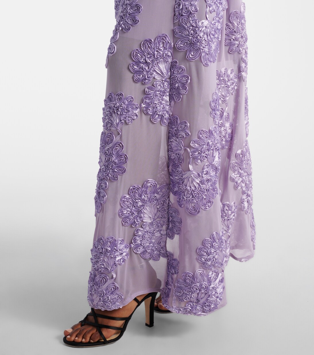 Robe longue brodée à fleurs | Rotate