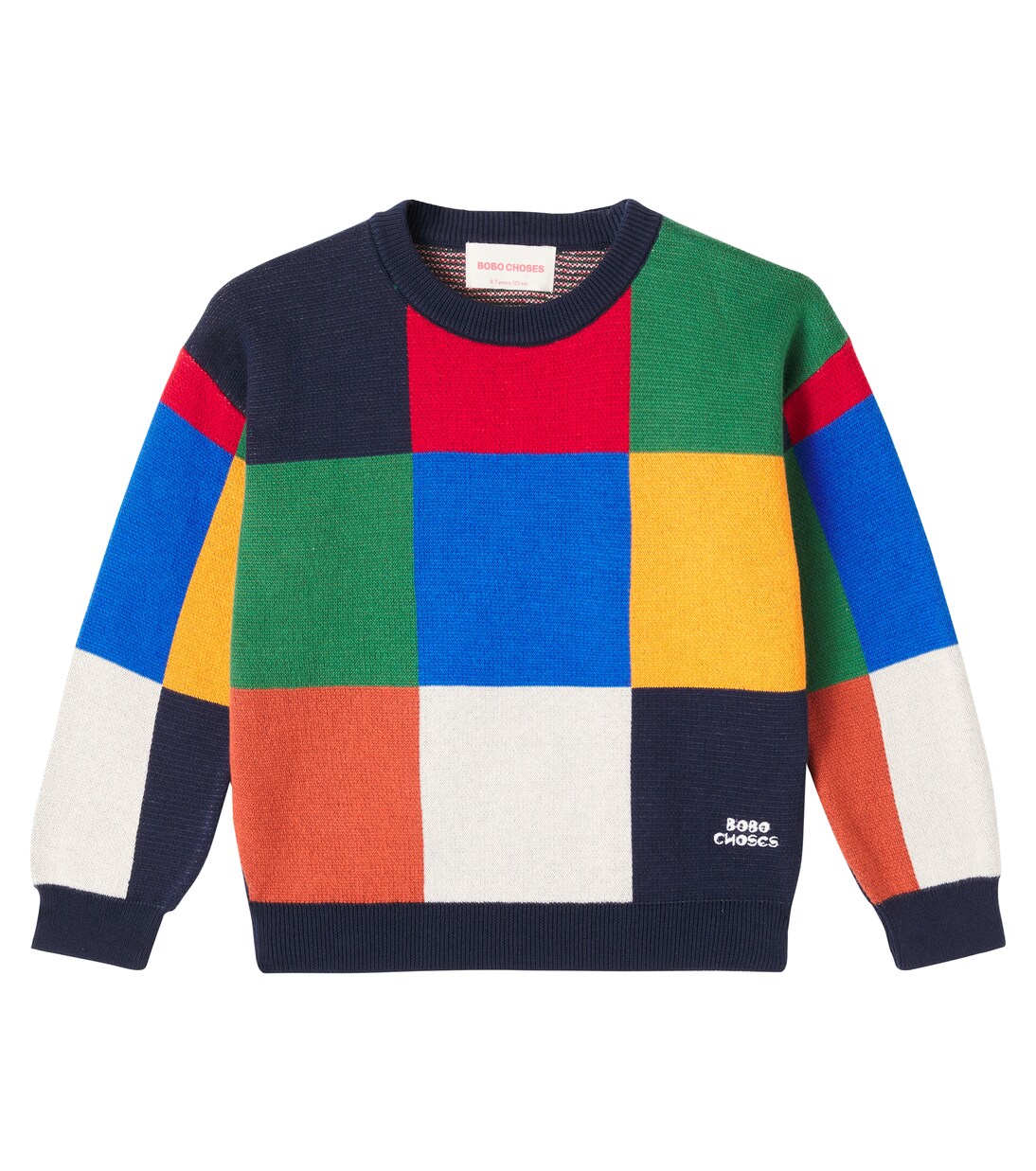 Multicolor Tiles cotton sweater | Bobo Choses