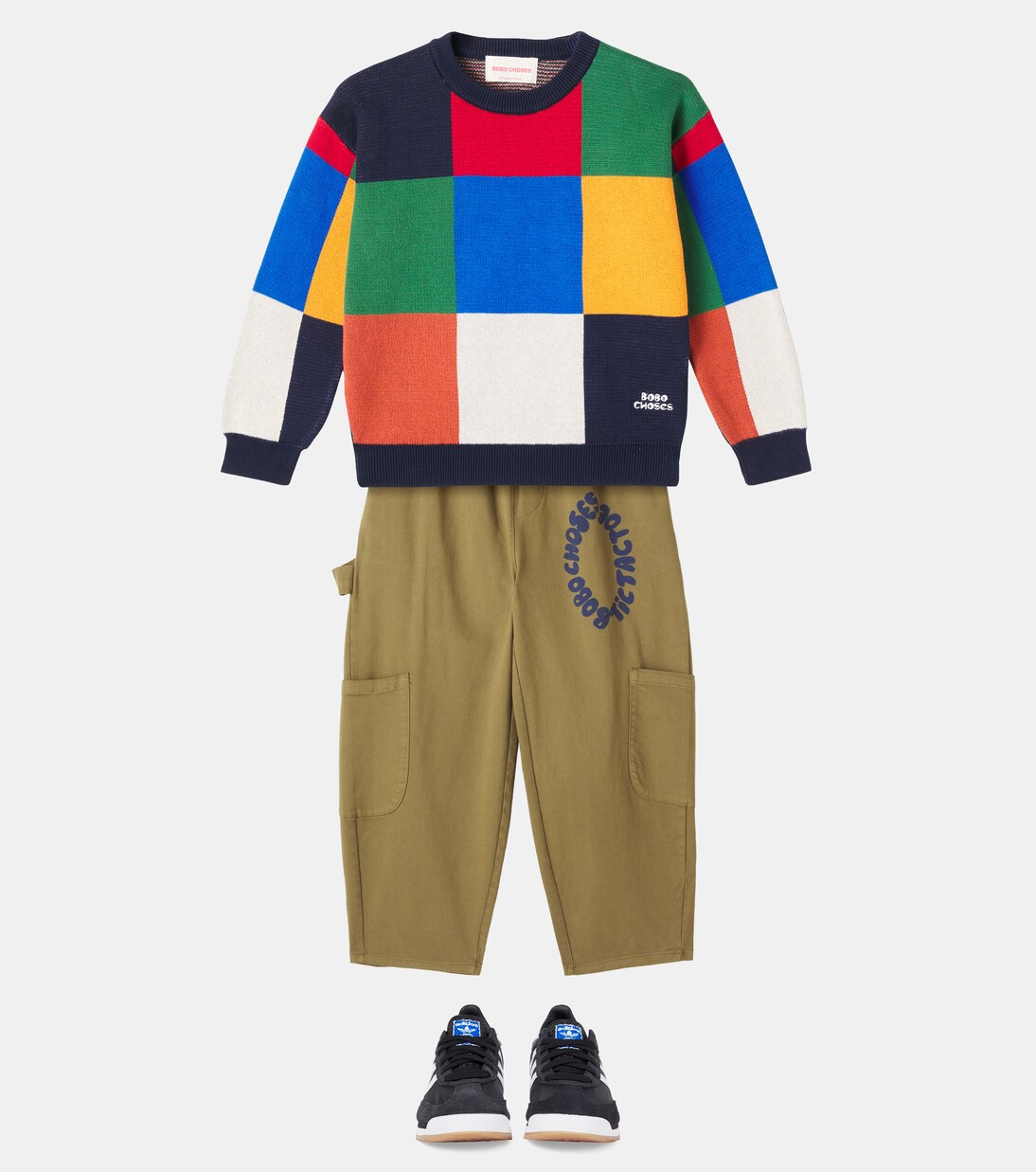 Multicolor Tiles cotton sweater | Bobo Choses