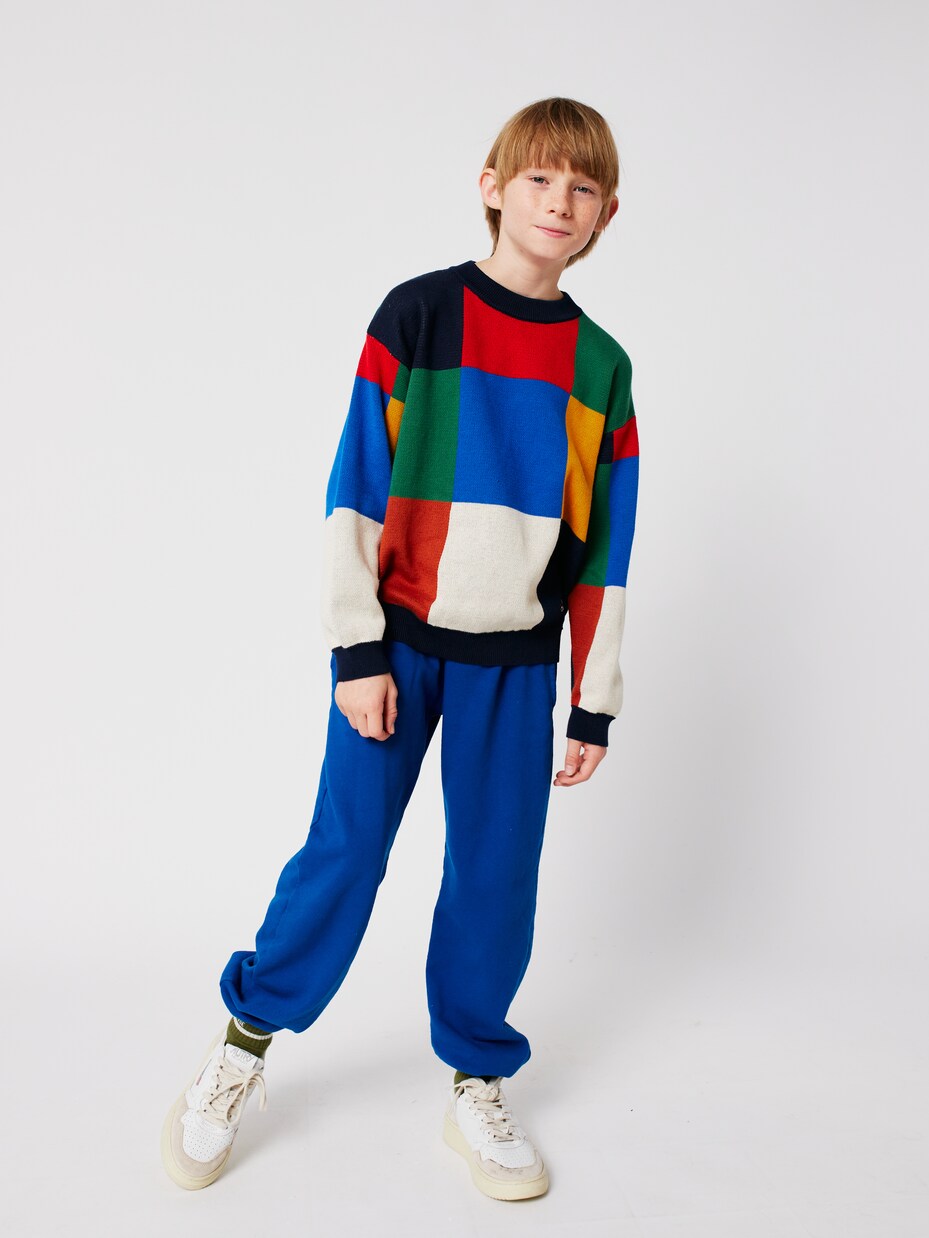 Multicolor Tiles cotton sweater | Bobo Choses