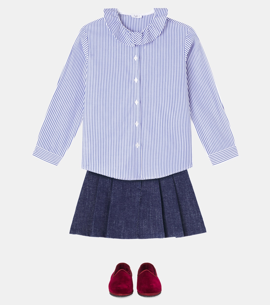 Falda de denim plisada | Il Gufo