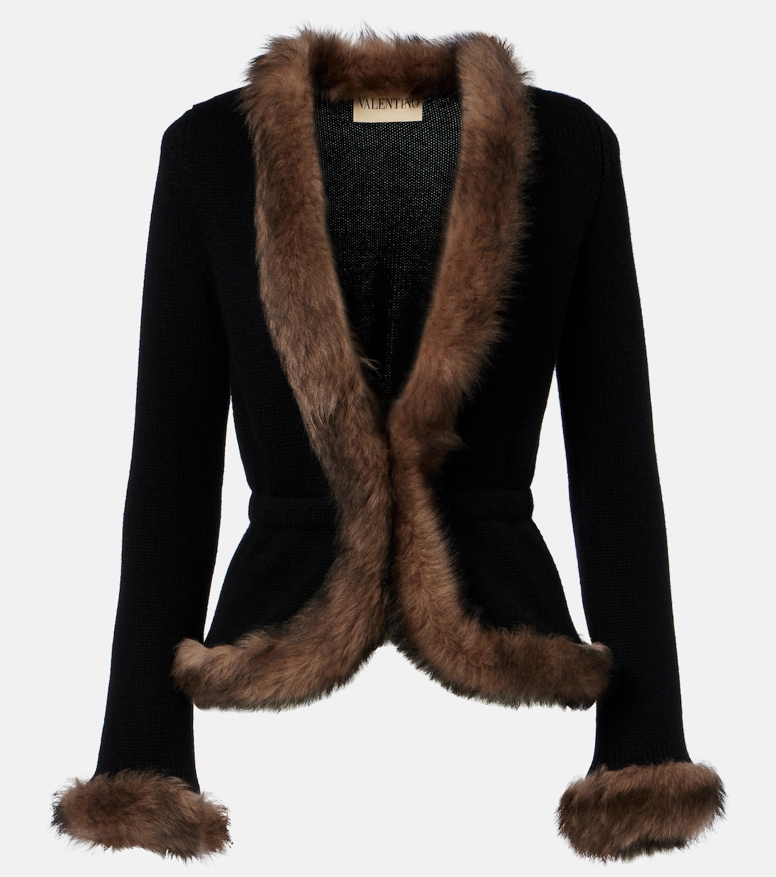 Shearling-trimmed cashmere jacket | Valentino