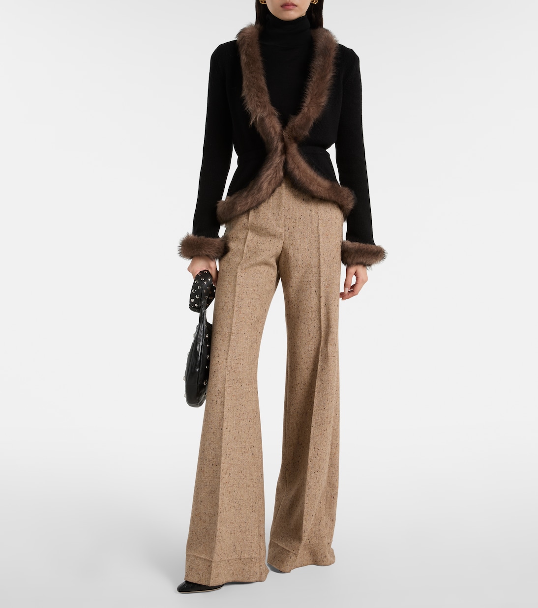 Shearling-trimmed cashmere jacket | Valentino