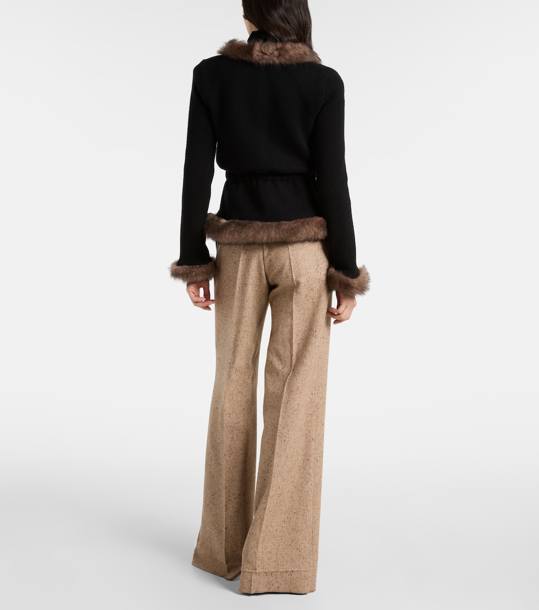 Shearling-trimmed cashmere jacket | Valentino