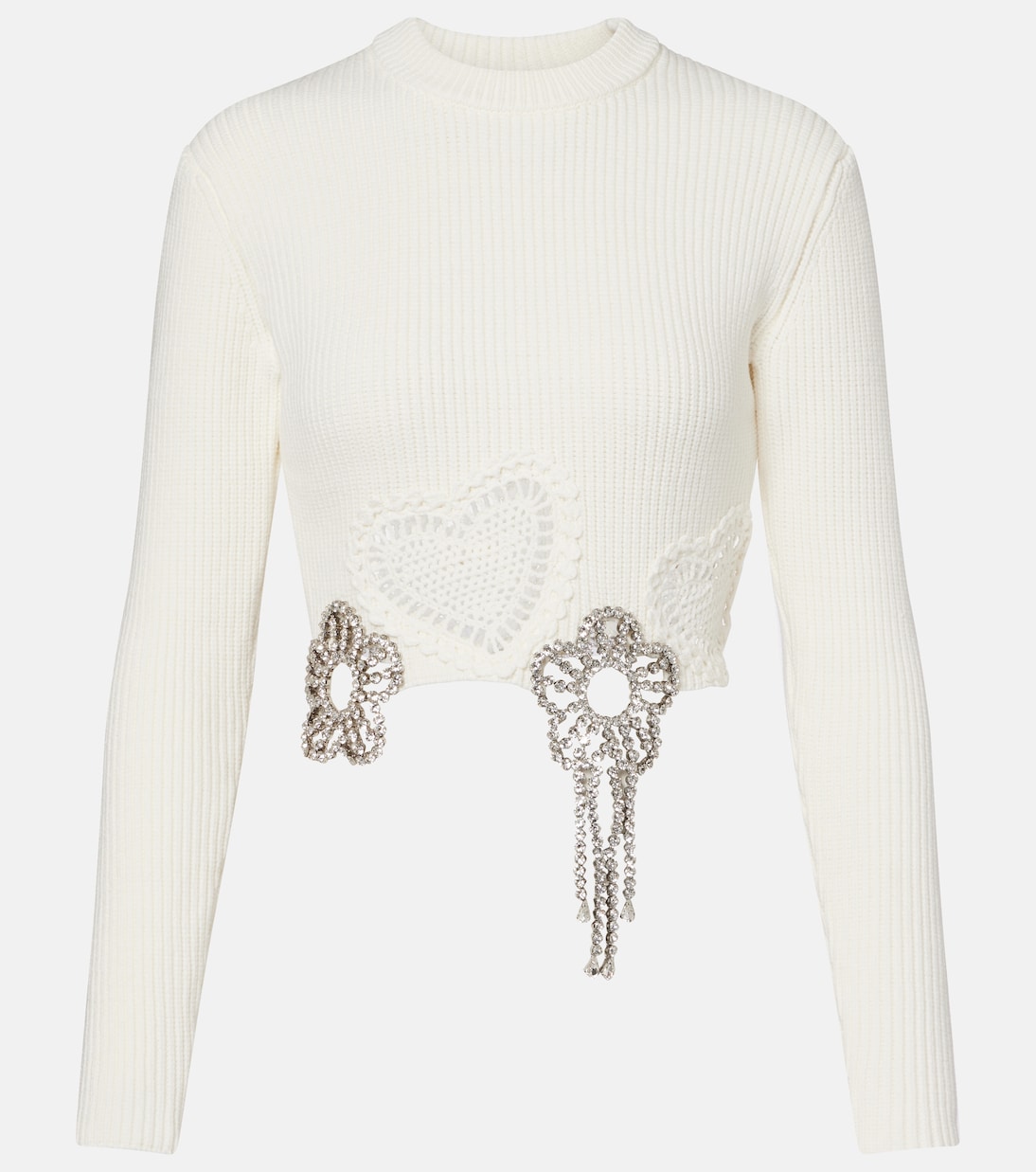 Embellished cotton-blend sweater | Area
