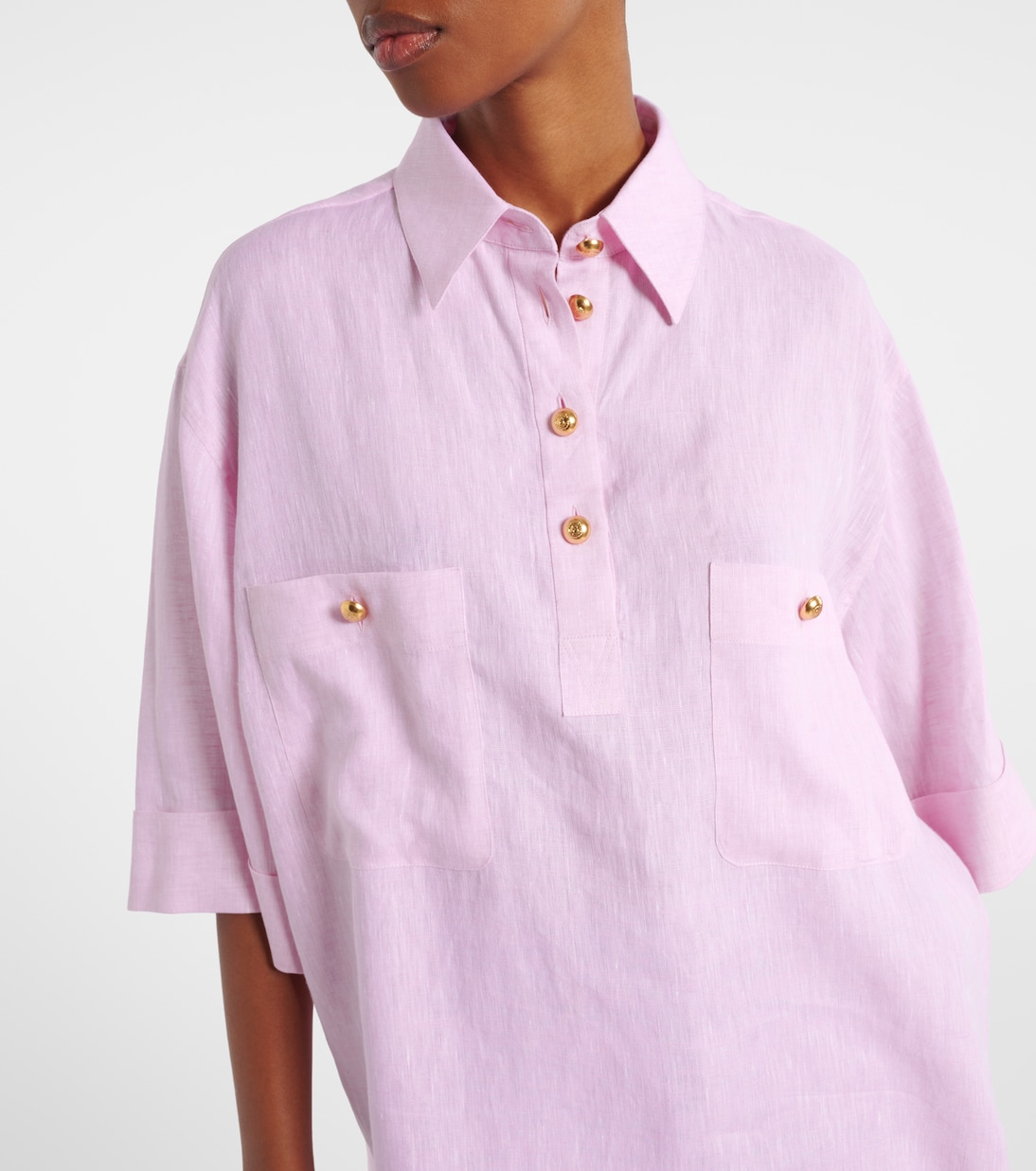 Oversize-Polohemd aus Leinen | Valentino