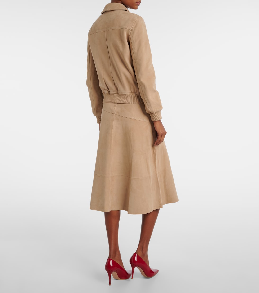 Midirock aus Veloursleder | Yves Salomon