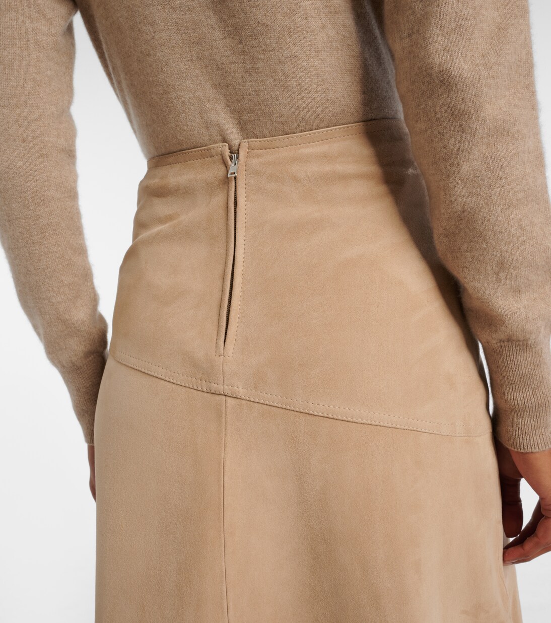 Midirock aus Veloursleder | Yves Salomon